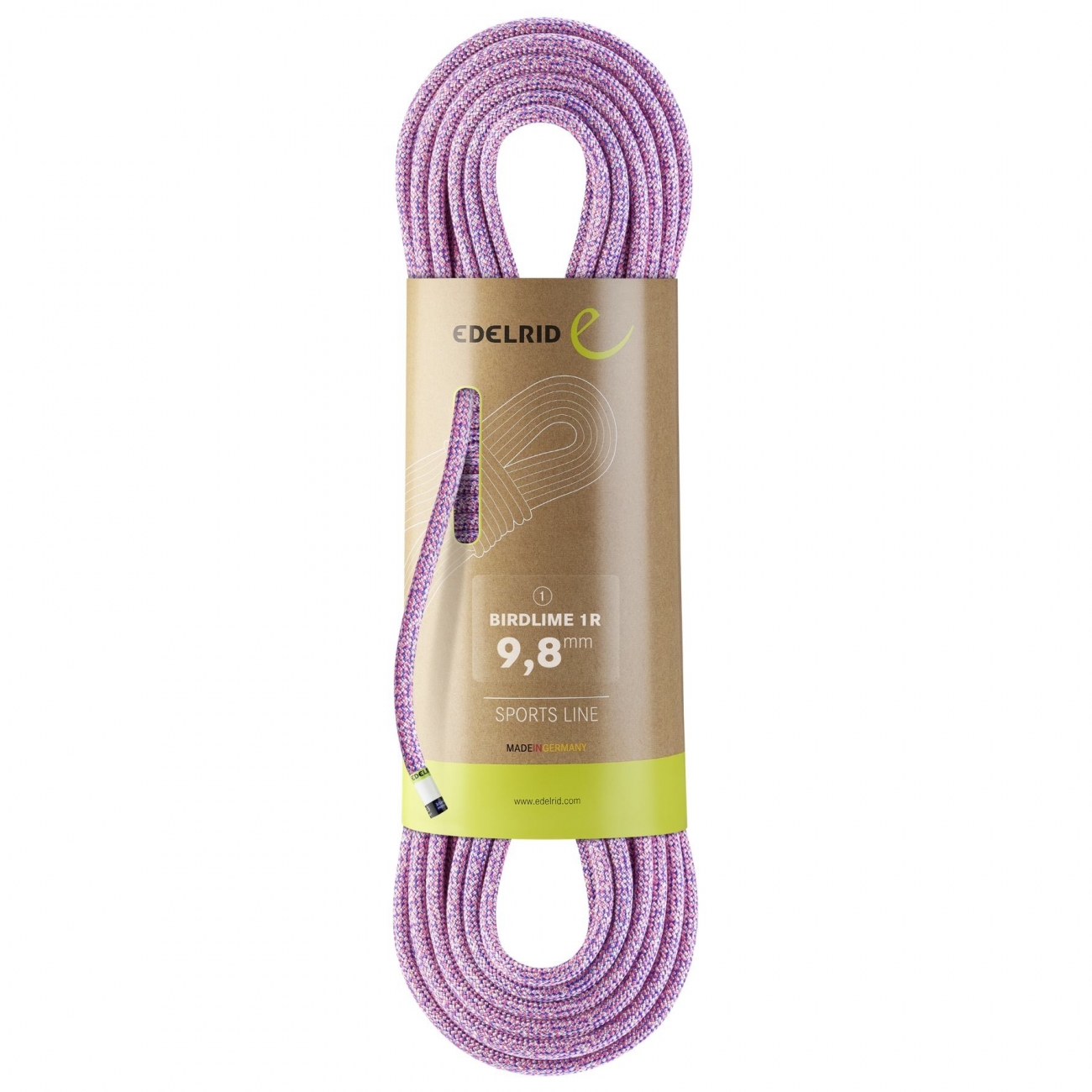 4028545213231 - Dynamisches Kletterseil Birdlime 1R 98mm Biobasiert 80m Pink Royal