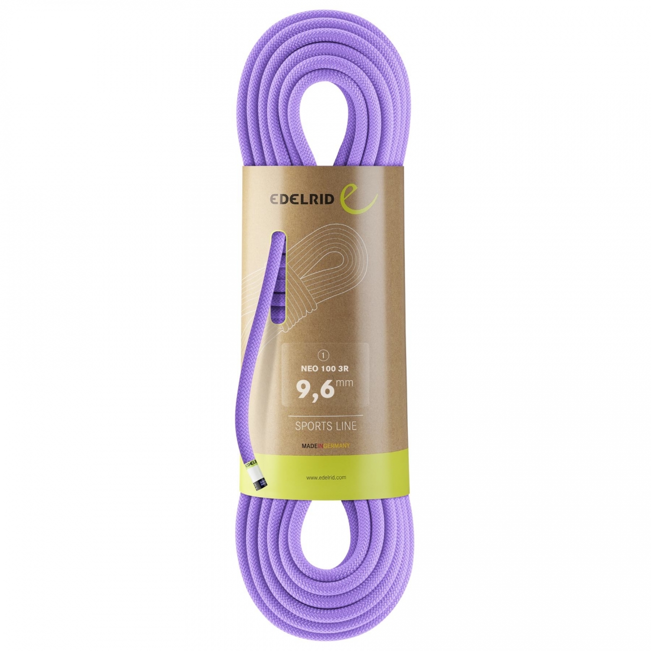 4028545213279 - Dynamisches Kletterseil Neo 100 3R 100% Recycelt 96mm 60M Lavender
