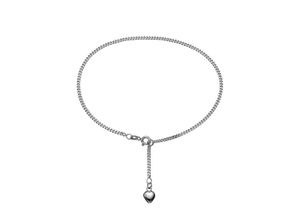 4028576006703 - Fußkette mit Anhänger FIRETTI Schmuck Geschenk Silber 925 Körperschmuck Herz Flachpanzerkette Fußkettchen Gr Silber 925 (Sterlingsilber) silberfarben Strandaccessoires