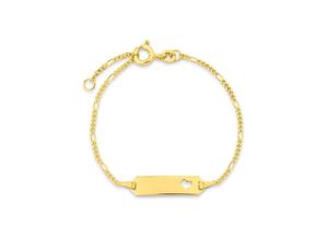 4028576237145 - ID Armband FIRETTI Schmuck Geschenk Gold 585 Figaro diama Armbänder Gr Gelbgold 585 gelb (gelbgoldfarben) Mädchen Mädchenschmuck Made in Germany