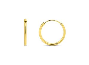 4028576880266 - Paar Creolen FIRETTI Schmuck Geschenk 13 mm breit Ohrringe Gr 11 Gelbgold 585 gelb (gelbgoldfarben) Damen Creolen Made in Germany