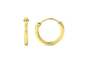 4028576880273 - Paar Creolen FIRETTI Schmuck Geschenk 13 mm breit Ohrringe Gr 11 Gelbgold 750 gelb (gelbgoldfarben) Damen Creolen zu Kleid Shirt Jeans Sneaker Anlass Geburtstag Weihnachten