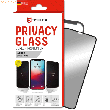 4028778107666 - EVI DISPLEX Privacy Glass 3D für Apple iPhone X Xs 11 Pro Black 01185