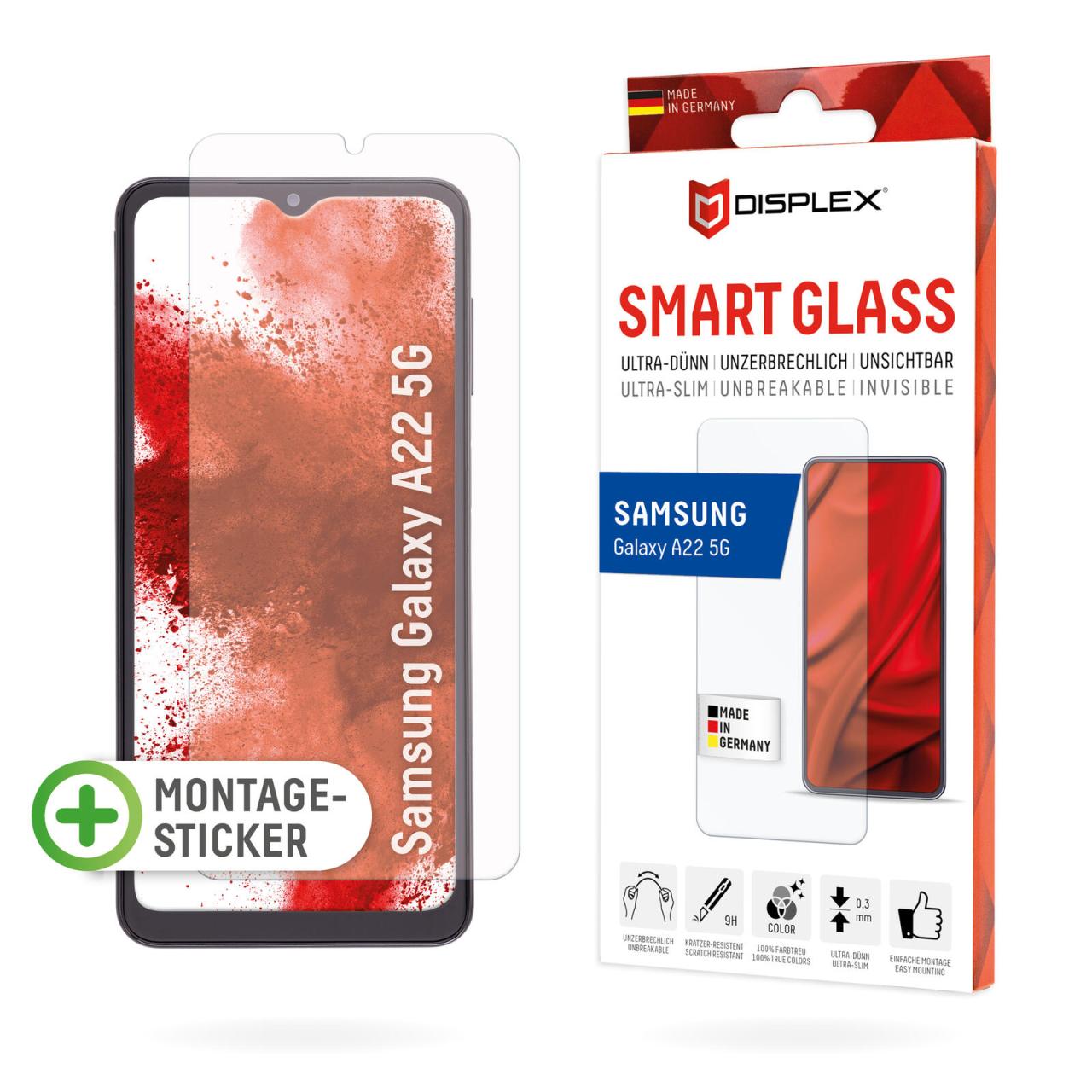 4028778117184 - DISPLEX Smart Glass Displayschutzfolie für Samsung Galaxy A22 5G