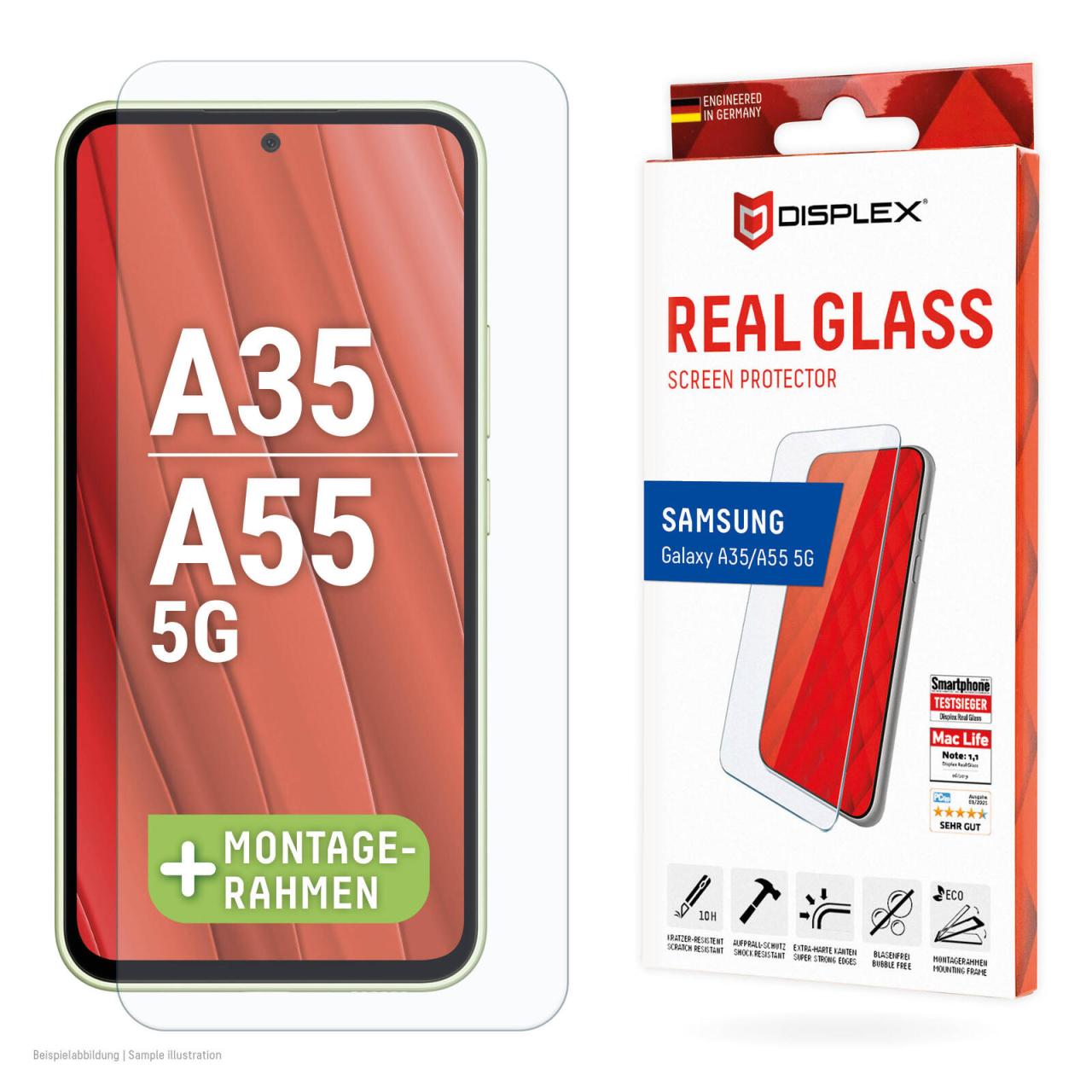 4028778122485 - DISPLEX Panzerglas 2D  Clear (10H) für Samsung Galaxy A35 A55 5G