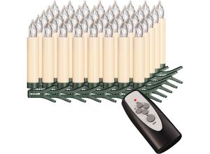 4028998040231 - LED-Christbaumkerzen BONETTI Weihnachtsdeko Christbaumschmuck Lichterketten Gr Flammen 40 St x grün (grün elfenbeinfarben) Weihnachtsbaumbeleuchtung kabellos Kerzen plus 8 Dornen