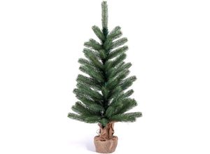 4028998048046 - Künstlicher Weihnachtsbaum IC WINTERWORLD Tannenbaum künstlicher Christbaum Weihnachtsbäume Gr Höhe 90 cm grün (grün natur) Künstliche Weihnachtsbäume Weihnachtsdeko mit Jutebeutel um den Betonfuß