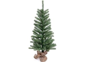 4028998048053 - Künstlicher Weihnachtsbaum IC WINTERWORLD Tannenbaum künstlicher Christbaum Weihnachtsbäume Gr Höhe 120 cm bis grün (grün natur) Künstliche Weihnachtsbäume Weihnachtsdeko mit Jutebeutel um den Betonfuß