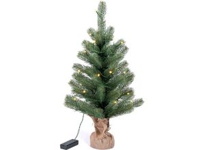 4028998048060 - Künstlicher Weihnachtsbaum IC WINTERWORLD LED-Tannenbaum künstlicher Christbaum Höhe ca 60 cm Weihnachtsbäume Gr Höhe 60 cm grün (grün natur) Künstliche Weihnachtsbäume Weihnachtsdeko mit Jutebeutel um den Betonfuß Batteriebetrieb