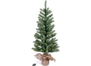 4028998048084 - Künstlicher Weihnachtsbaum IC WINTERWORLD LED-Tannenbaum künstlicher Christbaum Weihnachtsbäume Gr Höhe 120 cm bis grün (grün natur) Künstliche Weihnachtsbäume Weihnachtsdeko mit Jutebeutel um den Betonfuß Batteriebetrieb