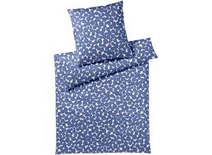 4029058025250 - Bettwäsche ELEGANTE Pebbles Gr B L 155 cm x 220 cm (1 St) B L 80 cm x 80 cm (1 St) Mako-Satin blau (kobalt blau) Bettwäsche 155x220 cm angenehmes Hautgefühl