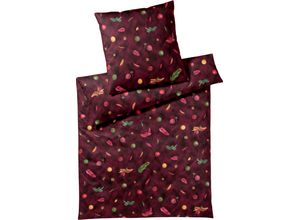 4029058098896 - Bettwäsche ELEGANTE Noel Gr B L 155 cm x 220 cm (1 St) B L 80 cm x 80 cm (1 St) Mako-Satin rot (wein rot) Bettwäsche 155x220 cm angenehmes Hautgefühl