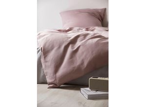 4029058255367 - Bettwäsche ELEGANTE Breeze in Gr 135x200 oder 155x220 cm Gr B L 155 cm x 220 cm (1 St) B L 80 cm x 80 cm (1 St) Halbleinen pink (blush) Bettwäsche 155x220 cm in Halbleinen-Qualität mit Reißverschluss