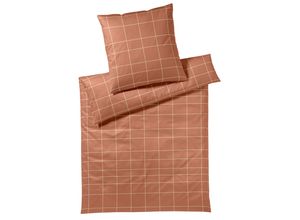 4029058278670 - Bettwäsche ELEGANTE Cross Gr B L 155 cm x 220 cm 1 St 1 St Mako-Satin B L 80 cm x 80 cm rosegold (kupfer) angenehmes Hautgefühl