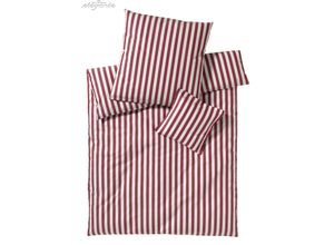 4029058293499 - Bettwäsche ELEGANTE Lido Gr B L 135 cm x 200 cm (1 St) B L 80 cm x 80 cm (1 St) Perkal rot Perkal-Bettwäsche angenehmes Hautgefühl