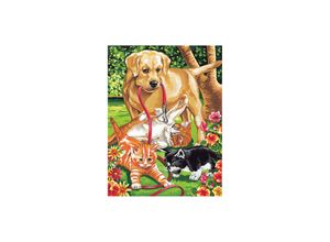 4029059100765 - Malen nach Zahlen mit Acrylfarben Hund mit Katzen 23 x 305 cm