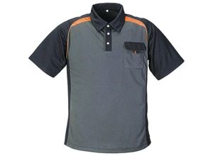 4029148499831 - terratrendjob Polo-Shirt grau schwarz orange Gr S - grau