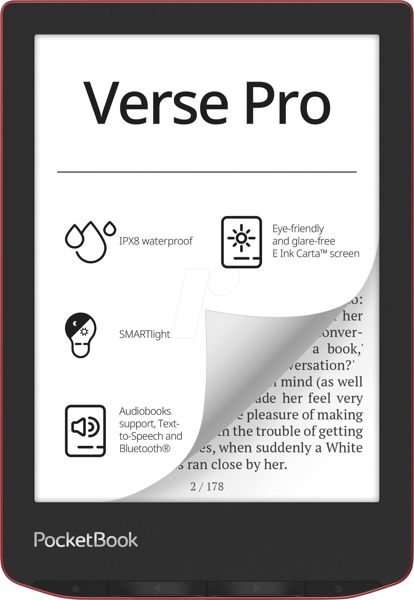 4029164135386 - POCKETBOOK E-Book Verse Pro Tablets E-Book Reader rot eBook-Reader