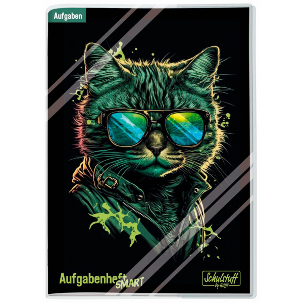 4029357080950 - Häfft® Verlag Hausaufgabenheft Schulstuff Cool Cat liniert A5 ohne Rand 96 Blatt