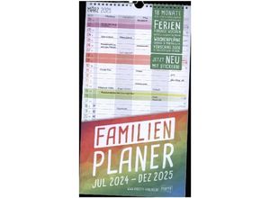 4029357084064 - Familienkalender 8406-6 Rainbow 1 Monat   1 Seite 5 Spalten 225x415cm 2024 2025 4029357084064 Häfft