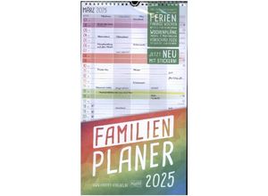 4029357085962 - Familienplaner 2025 [Rainbow] Wand-Kalender 5-spaltig 12 MONATE