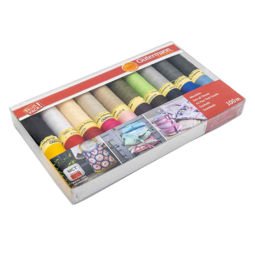 4029394421068 - Gutermann - Gütermann Allesnäher Nähfaden-Set Basic Farben 20 Farben 100 m (734609)