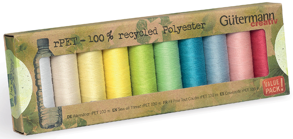 4029394648977 - GÜTERMANN Sewing thread set - ECO - Pastel colors (10 rl)