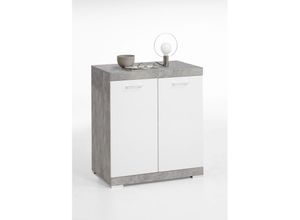 4029494102379 - Fmd Mobel - Kommode Beistellkommode Sideboard 50cm Tiefe bristol 1 xl Beton grau Nb Edelg