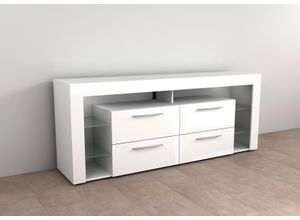 4029494120793 - TV-Board Vibio Sideboards Gr B H T 180 cm x 727 cm x 413 cm 4 weiß (weiß edelglanz hochglanz weiß) TV-Lowboards