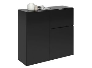 4029494126375 - Kommode Sideboard Highboard DARK 1 Schwarz 90 x 80 x 32 cm