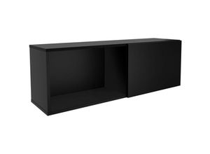 4029494129505 - - Wandgarderobe mit Ablage 991x272x33 cm Schwarz Schwarz