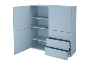 4029494129529 - Schrank mit 3 Schubladen und 3 Türen 99x315x1012 cm Blau Blau