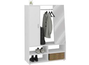 4029494131041 - Fmd Mobel - Garderobe Kompaktgarderobe für Diele und Flur in Weiß ca 105 x 152 x 40 cm auma