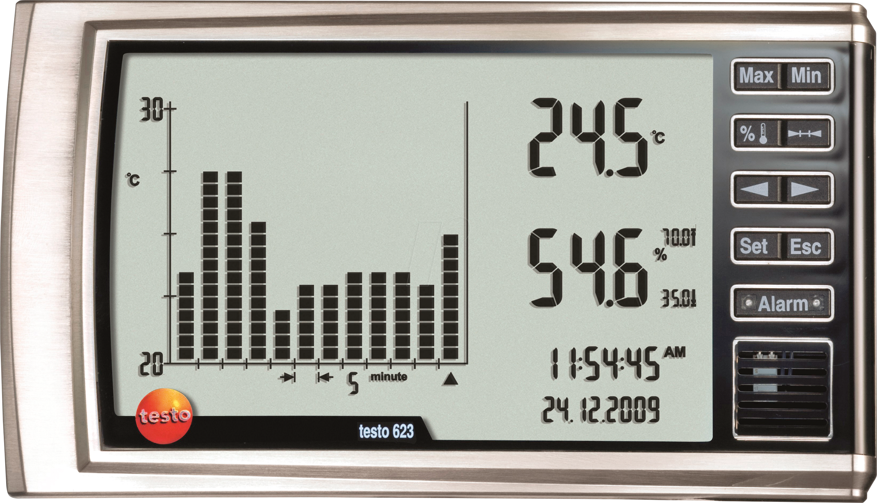 4029547010637 - testo 623 Luftfeuchtemessgerät (Hygrometer) 0 % rF 100 % rF Datenloggerfunktion Taupunkt- Schimmelwarnanzeige