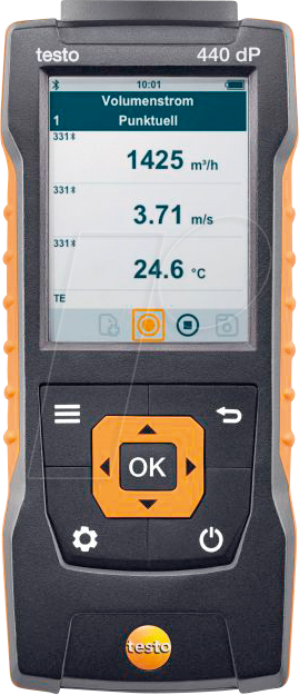 4029547019890 - testo 440 dP Druck-Messgerät Luftdruck Beleuchtungsstärke CO2 Temperatur Windgeschwindigkeit -150 - +150 hPa