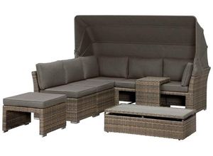 4029686469631 - KONIFERA Gartenlounge-Set Hawaii Premium  mit aufklappbarem Dach und zur Sonne