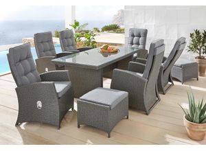 4029686469693 - KONIFERA Garten-Essgruppe Monaco  Polyrattan Aluminium Rückenlehne verstellb