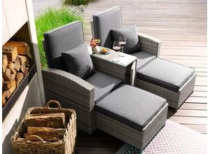 4029686472853 - KONIFERA Gartenlounge-Set Singapur (9-tlg) verstellbar Polyrattan Stahl inkl