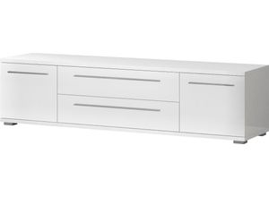 4029686552791 - TV-Board PLACES OF STYLE Piano Sideboards Gr B H T 180 cm x 462 cm x 452 cm Breite 180 cm-Breite Schubladen 90 cm-Breite Türen 45 cm 2 St weiß (weiß 70 hochglanz) Hochglanz UV lackiert mit Soft-Close-Funktion