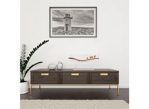 4029686576254 - Lowboard ANDAS Sideboards Gr B H T 150 cm x 40 cm x 44 cm 3 St schwarz (schwarz messing) Kommode Holzfurnier aus Walnussbaum skandinavisches Design