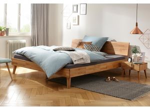 4029686675391 - Bett HOME AFFAIRE Natali Betten Gr Liegefläche B L 160 cm x 200 cm Betthöhe 37 cm kein Härtegrad braun (eiche) Home Affaire aus massiver Eiche in verschiedenen Breiten