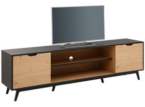 4029686685550 - Lowboard HOME AFFAIRE Flow Sideboards Gr B H T 2192 cm x 60 cm x 44 cm schwarz (naturfarben schwarz) Lowboards mit zwei Fächern und Türen einer schönen Holzoptik