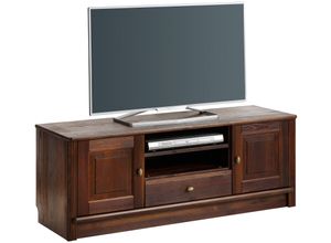 4029686718708 - TV-Board HOME AFFAIRE Soeren Sideboards Gr B H T 131 cm x 48 cm x 42 cm braun (dunkelbraun) TV-Lowboards aus massiver Kiefer Breite 131 cm stilvolles Design