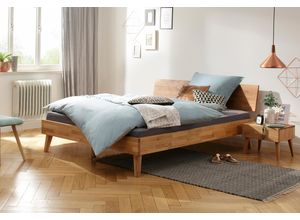 4029686740921 - Bett HOME AFFAIRE Natali Betten Gr Liegefläche B L 140 cm x 200 cm Betthöhe 37 cm kein Härtegrad braun (eiche) Home Affaire aus massiver Eiche in verschiedenen Breiten