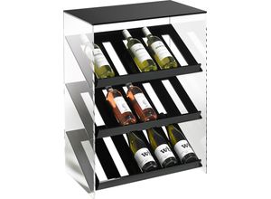 4029686757363 - Weinregal PLACES OF STYLE Remus Regale Gr B H T 60 cm x 80 cm x 35 cm schwarz (klar schwarz) Ständer Halterungen Haken Regale aus Acrylglas