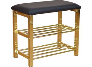 4029686876514 - Schuhbank INOSIGN Sitzbänke Gr B H T 57 cm x 50 cm x 30 cm Kunstleder 2 Ablagen grau (messingfarben schwarz) Schuhbänke und Schuhtruhen 4029686876514 - Schuhbank INOSIGN Sitzbänke Gr B H T 57 cm x 50 cm x 30 cm Kunstleder 2 Ablagen grau (messingfarben schwarz) Schuhbänke und Schuhtruhen