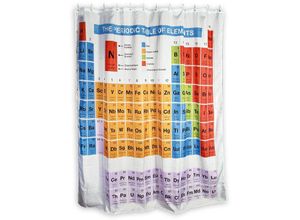 4029811313853 - Duschvorhang Periodensystem der Elemente weiß bedruckt aus 100% Polyester 180 x 180 cm