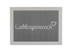 4029811384174 - Out Of The Blue - Lieblingsmensch Kissen-Tablett Knietablett Lap Tray grau weiß bedruckt Tablett 100 % Holz Kissenbezug 100 % Baumwolle