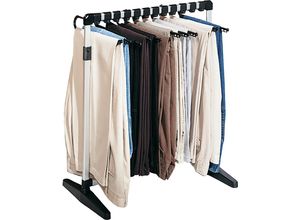 4029845011213 - Stauraumregal RUCO grau (alu schwarz) B62cm H67cm T35cm Aluminium Regale Hosen-Aufbewahrungsregal Höhenverstellbar von 67-114