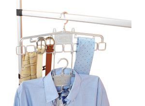 4029845123046 - Mehrfach-Kleiderbügel RUCO Variabler Kleiderbügel 4er Set silber B4000cm H2000cm T050cm Kunststoff Kleiderbügel Kleiderbügel Raumsparbügel Krawattenhalter Made in Germany